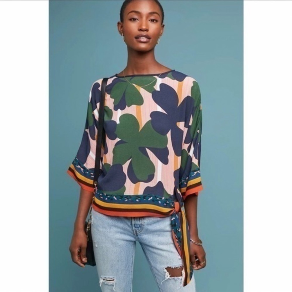 Anthropologie Multicolor Floral Blouse